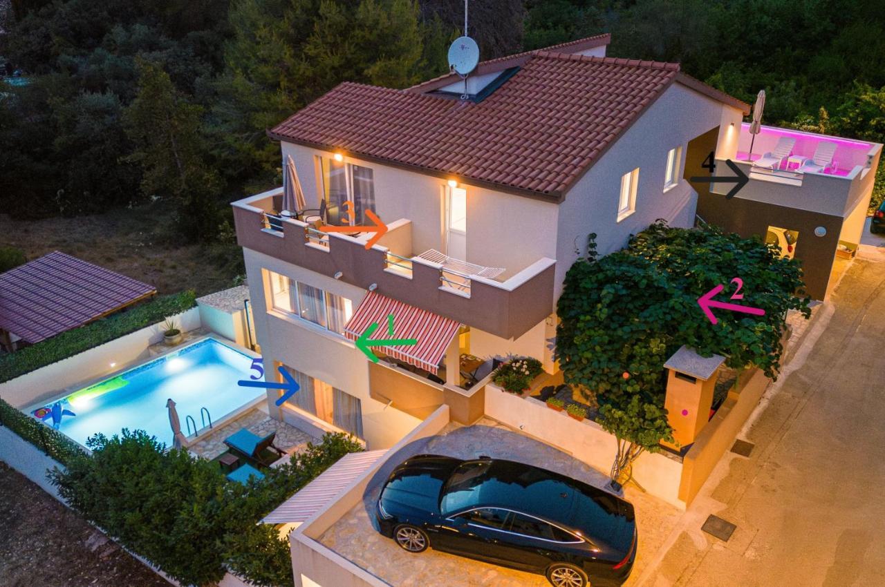 Bruno'S Poolside Apartments - Near Beach Trogir Exterior photo